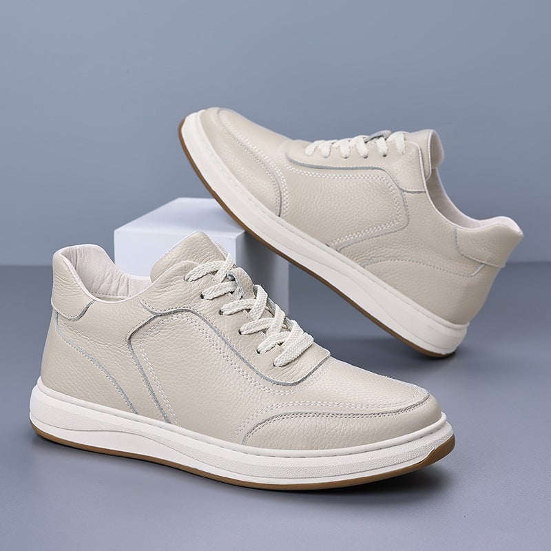 First-Layer Cowhide Winter New Men'S Cotton Shoes Genuine Leather Fleece-Lined Warm Casual Shoes Men'S White Shoes Sneakers Men'S Shoes - Image 5