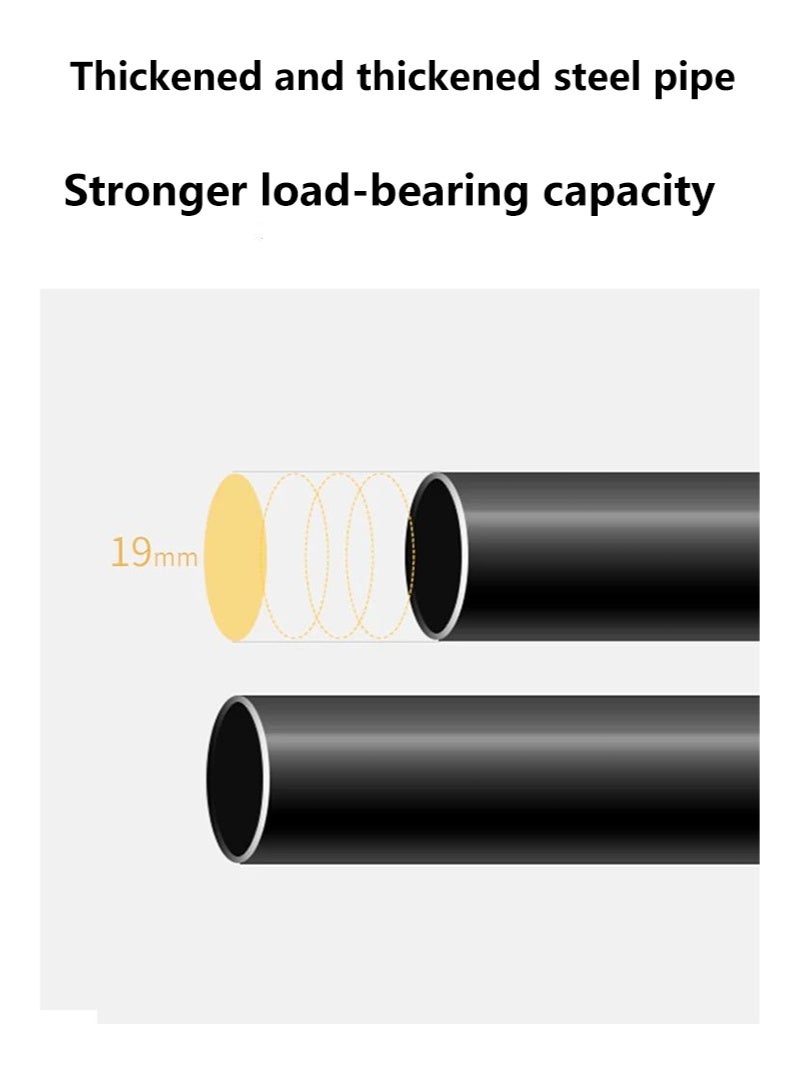 Two-layer two-pole hanger with side hook and wheels White - Image 5