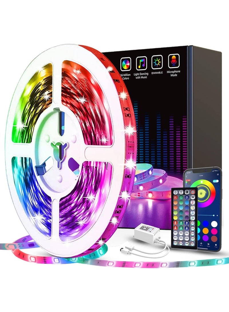 Bluejw 32.8 قدم أضواء شريط LED ذكية مع مزامنة موسيقية وتغيير الألوان، تحكم عبر التطبيق لأضواء LED لغرفة النوم، الحفلات، وزينة المنزل - Image 1