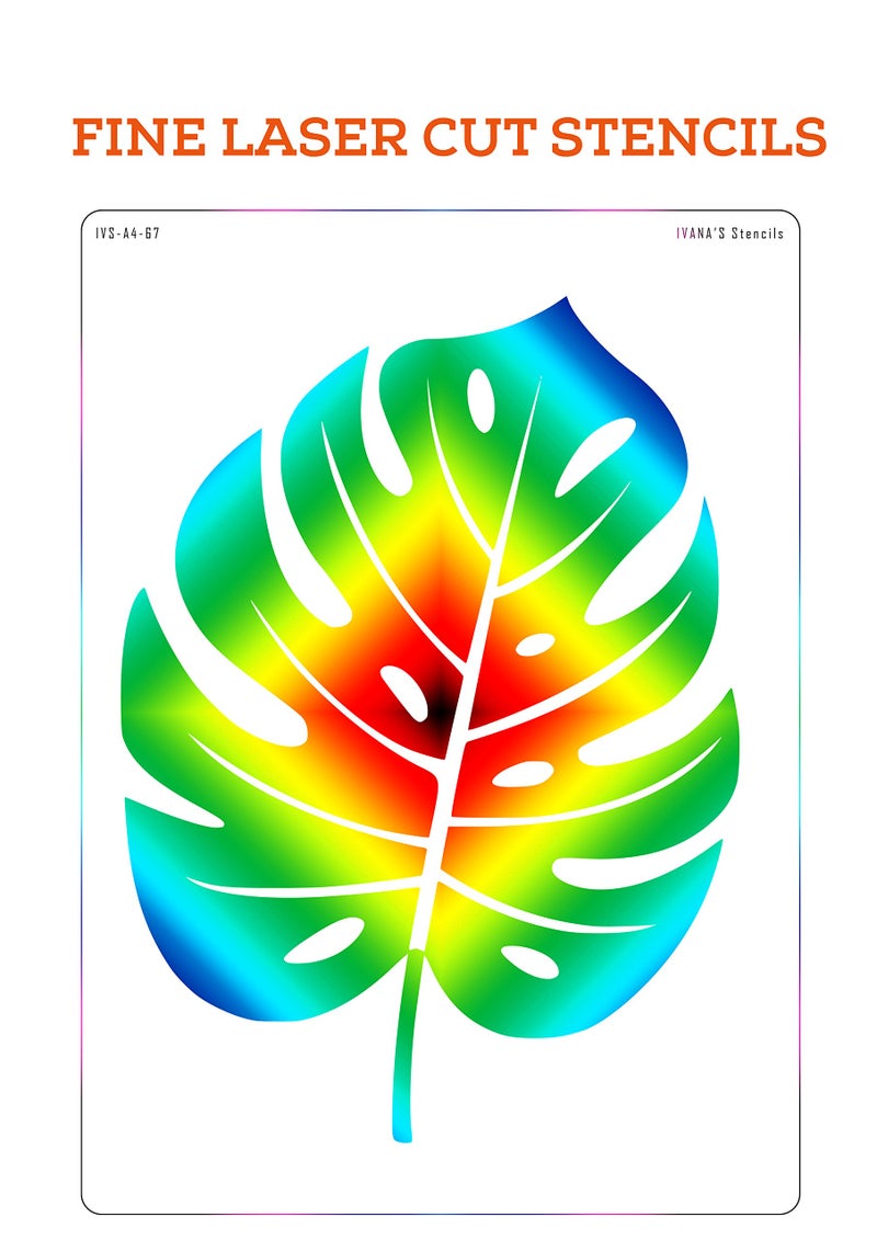 Ivana's Leaves Stencil for Art & Craft, Reusable DIY Decorative Stencil for Painting on Canvas, Fabric, Cloth, Paper, Glass, Furniture and Wall, Size - A4, IVS-3067 - Image 3