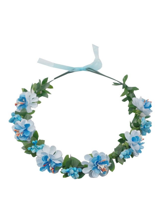 لوف سويتي عصابة رأس من زهور الحب الحلوة مع تاج من الزهور لحفلات الزفاف (أزرق) - Image 1