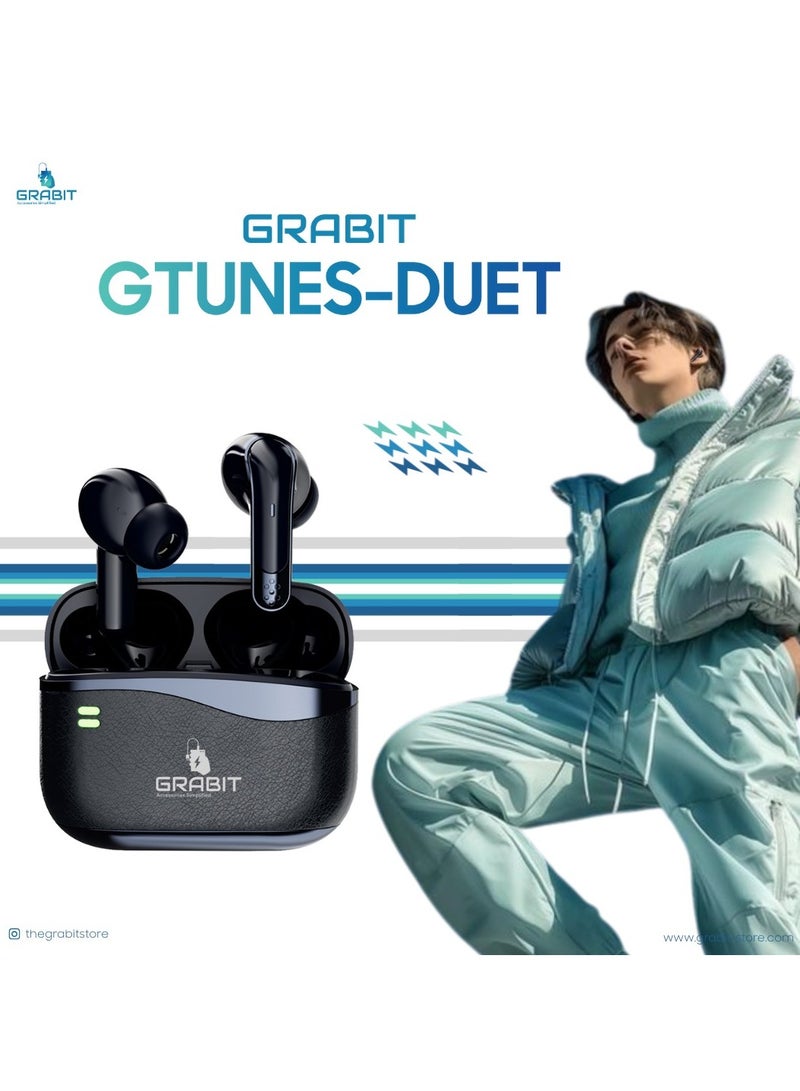 GRABIT GTUNES-DUET True Wireless Earbuds – 25dB ANC, Dual Connectivity, Quad-Mic, 6H Playtime, Fast Charging  - Image 2