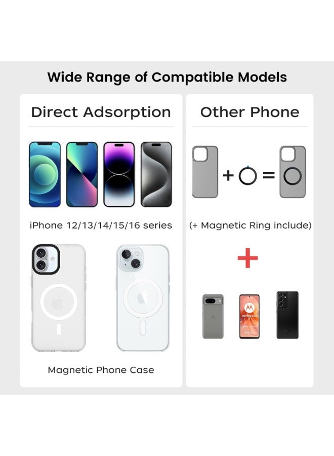 أكلو حامل الهاتف المحمول مع حزام الأمان وتنظيف القماش ، حامل الهاتف المحمول حر اليدين POV ، حامل الهاتف المحمول المغناطيسي للرقبة لالروبوت فون 16 15 14 12 ( رمادي ) - Image 3