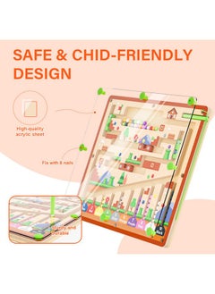 Zhiwuzhu Magnetic Color And Number Maze, Montessori Toys For 3+ Year Old, Wooden Puzzle Activity Board, Fine Motor Skills Toys For Toddlers And Kids Boys Girls Preschoolers 3 4 5 Years Old  - Image 2