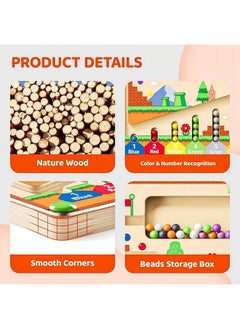 Zhiwuzhu Magnetic Color And Number Maze, Montessori Toys For 3+ Year Old, Wooden Puzzle Activity Board, Fine Motor Skills Toys For Toddlers And Kids Boys Girls Preschoolers 3 4 5 Years Old  - Image 5