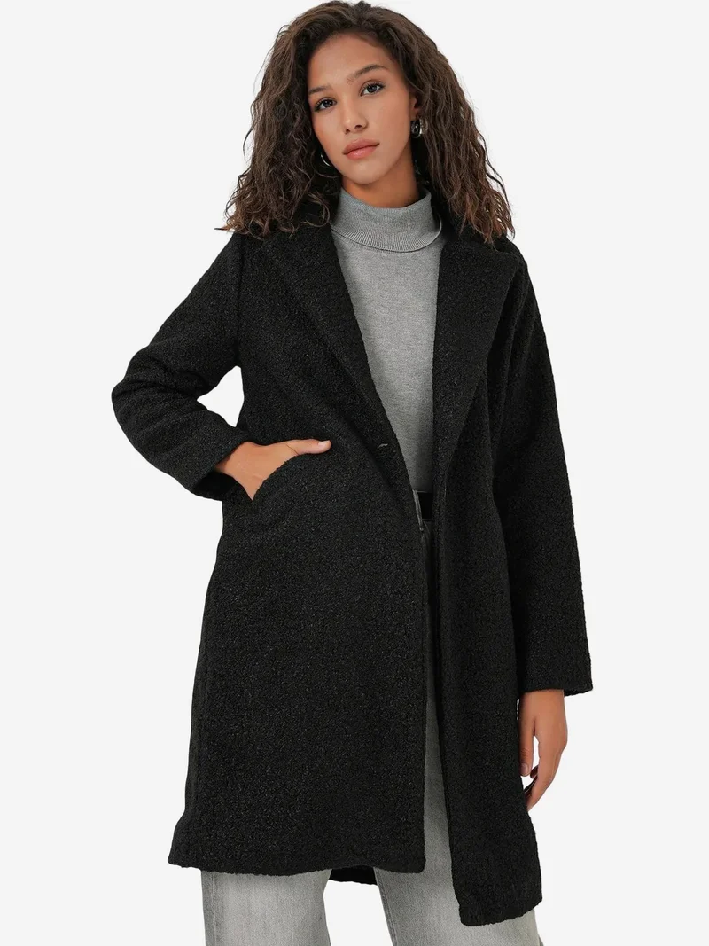 BIG DART BDART Oversized Textured Long Plush Coat