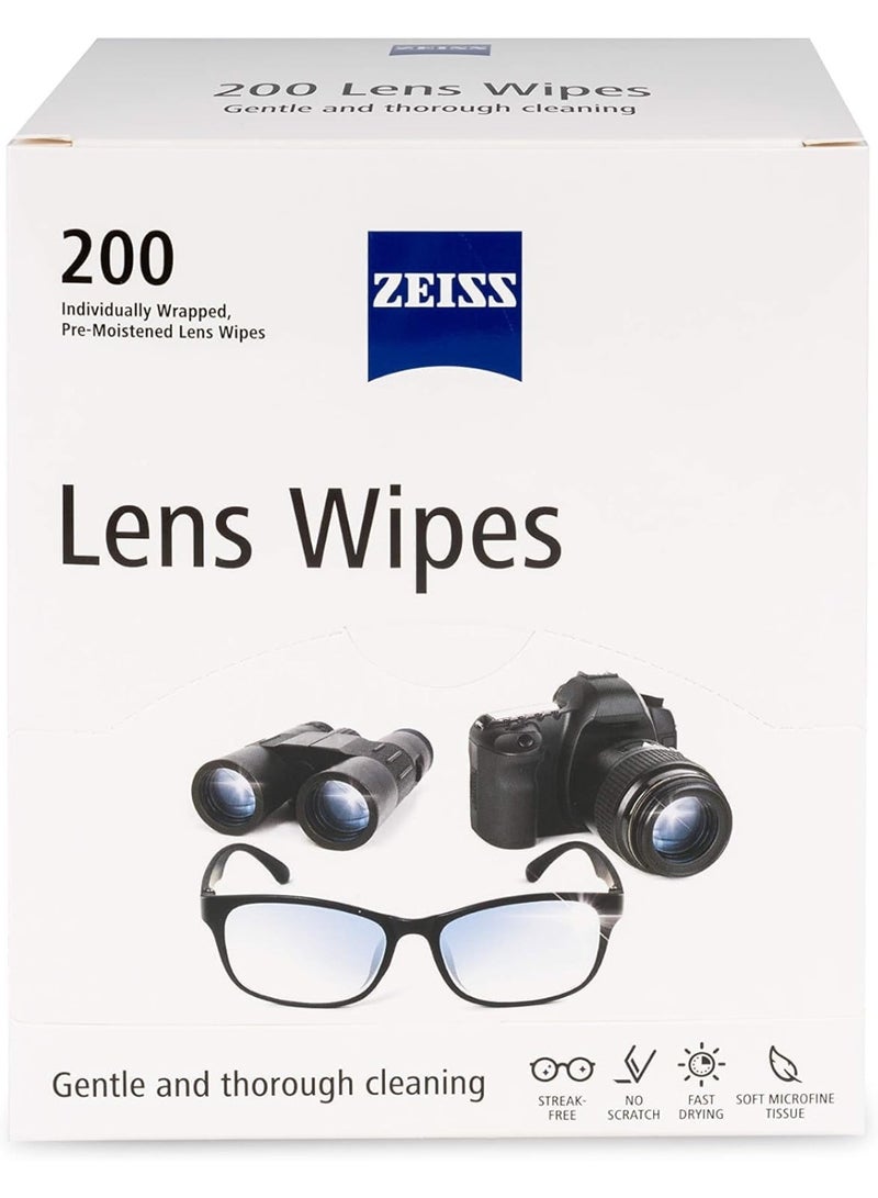 Zeiss Pre-Moistened Lens Cleaning Wipes, 200 Count - Image 1