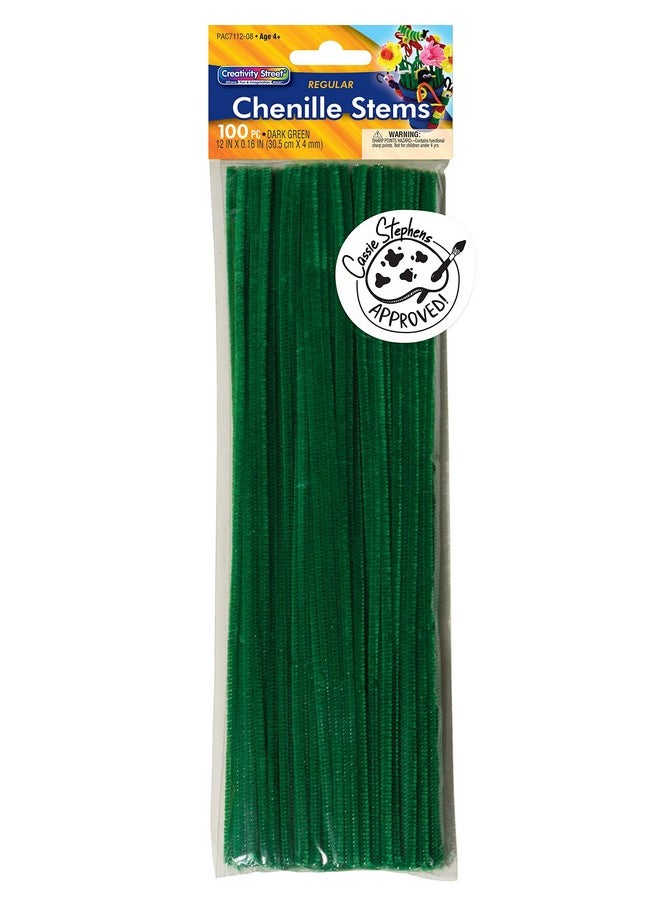 Creativity Street - Chenille Stems/Pipe Cleaners Dark Green 12 Inch X 4Mm 100 Count - Image 1