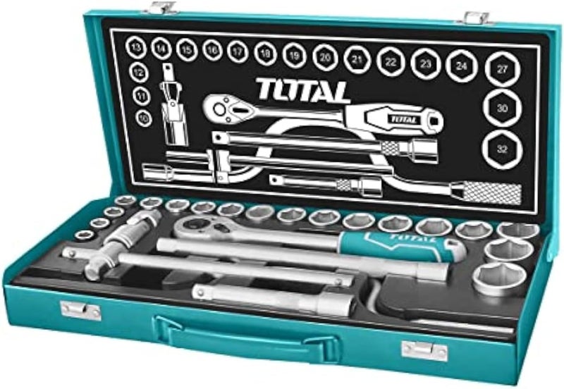 Total 24-Piece Socket Set in Metal Case - Image 1
