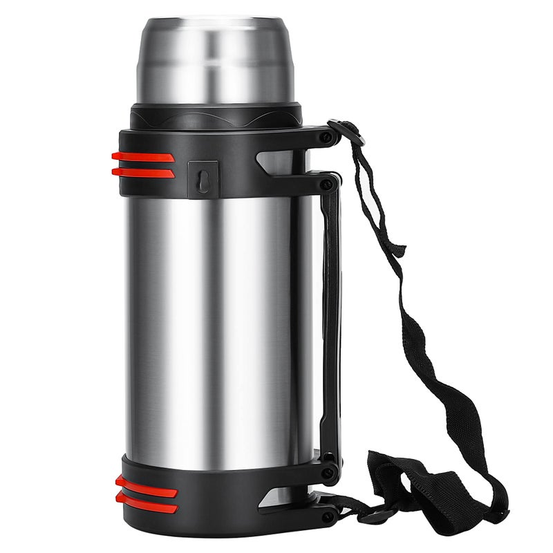 Olerd Large Thermosflask- 101oz Stainless Steel Insulated Bottle for Travel with BPA Free Cup - 3L Oversized Vacuum Insulated Thermoses with Handle and Strap for Hot & Cold Drinks - Image 1