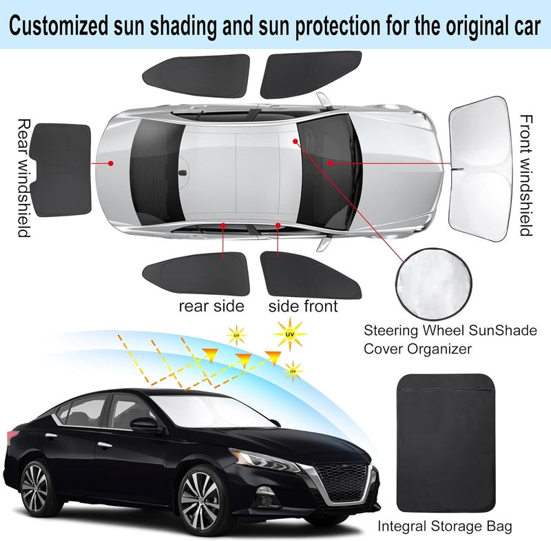 TINGLU 6PCS Window Shades for Nissan Altima 2019-2025 - Full Coverage Sun Shade Kit - Image 3