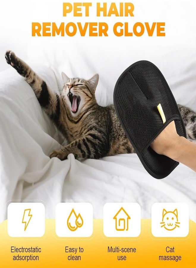 RWSEFK Pet Hair Removal Glove for Cats & Dogs, Efficient Grooming Gloves for Pet Hair, Cat Grooming Gloves for Hair Removal，Reusable Cat & Dog Hair Remover for Couch, Furniture, Carpet, Curtain(2Pcs) - Image 3