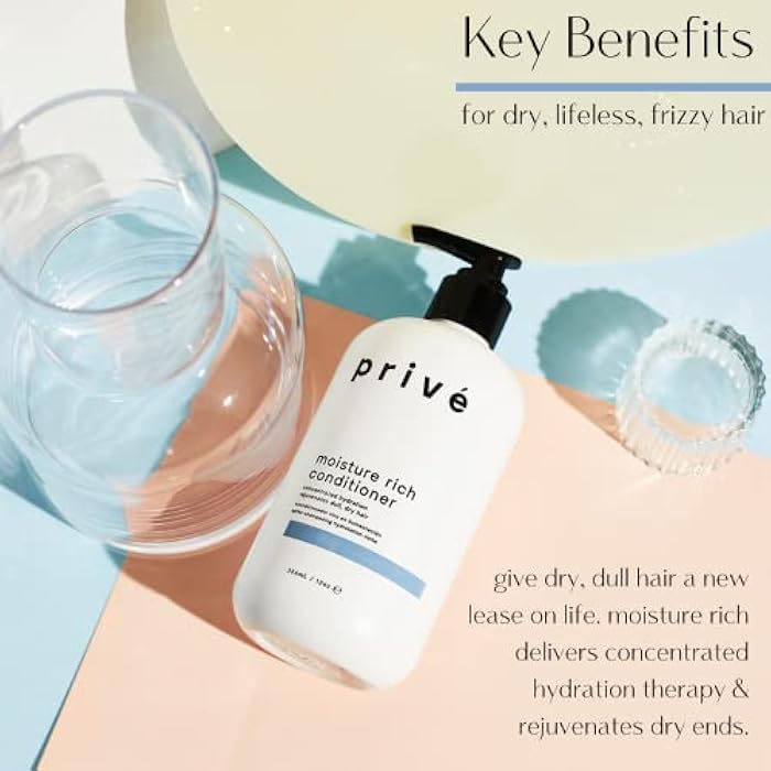 Prive Moisture Rich Conditioner Nourishes Dry Hair/Smoothes Frizz/Contains Organic Shea Butter (12 Oz) - Image 3