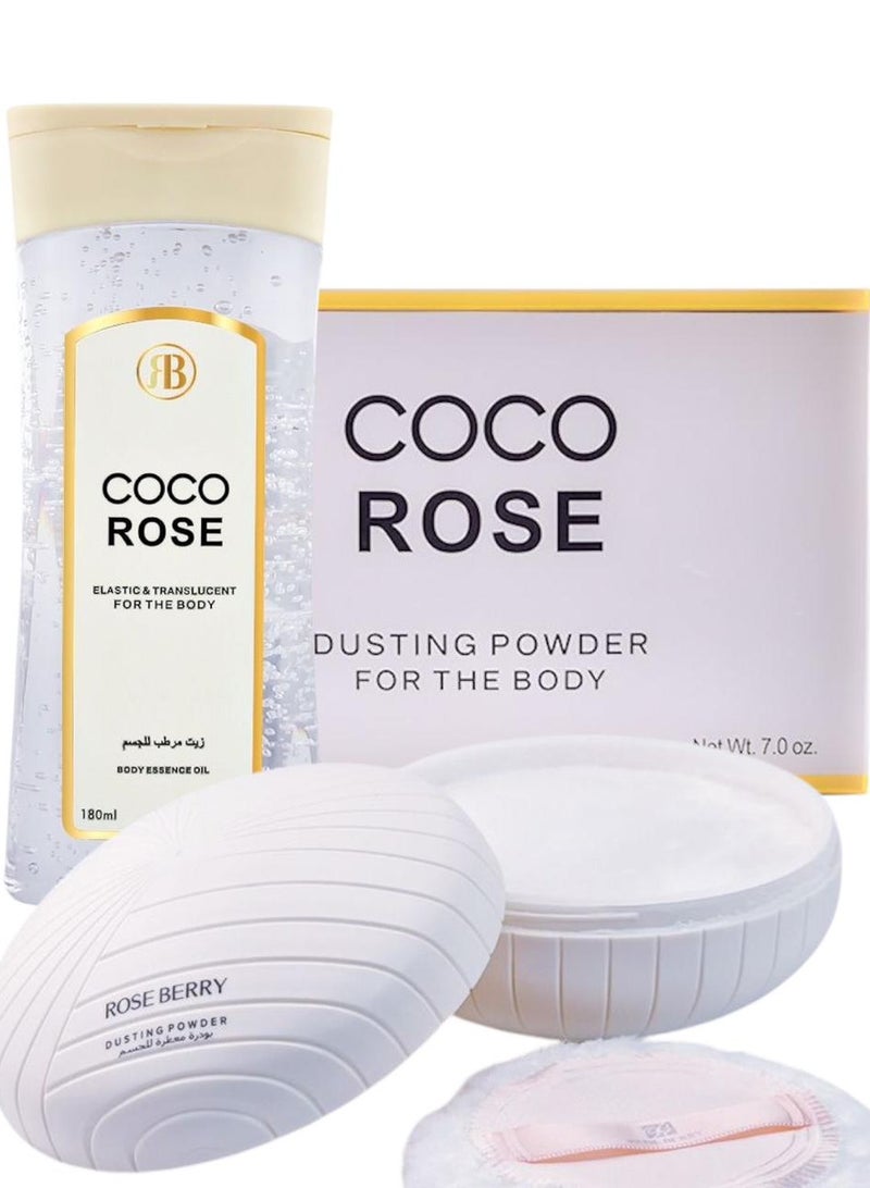 روز بيري بودي بودر بودرة معطرة للجسم + زيت مرطب 
