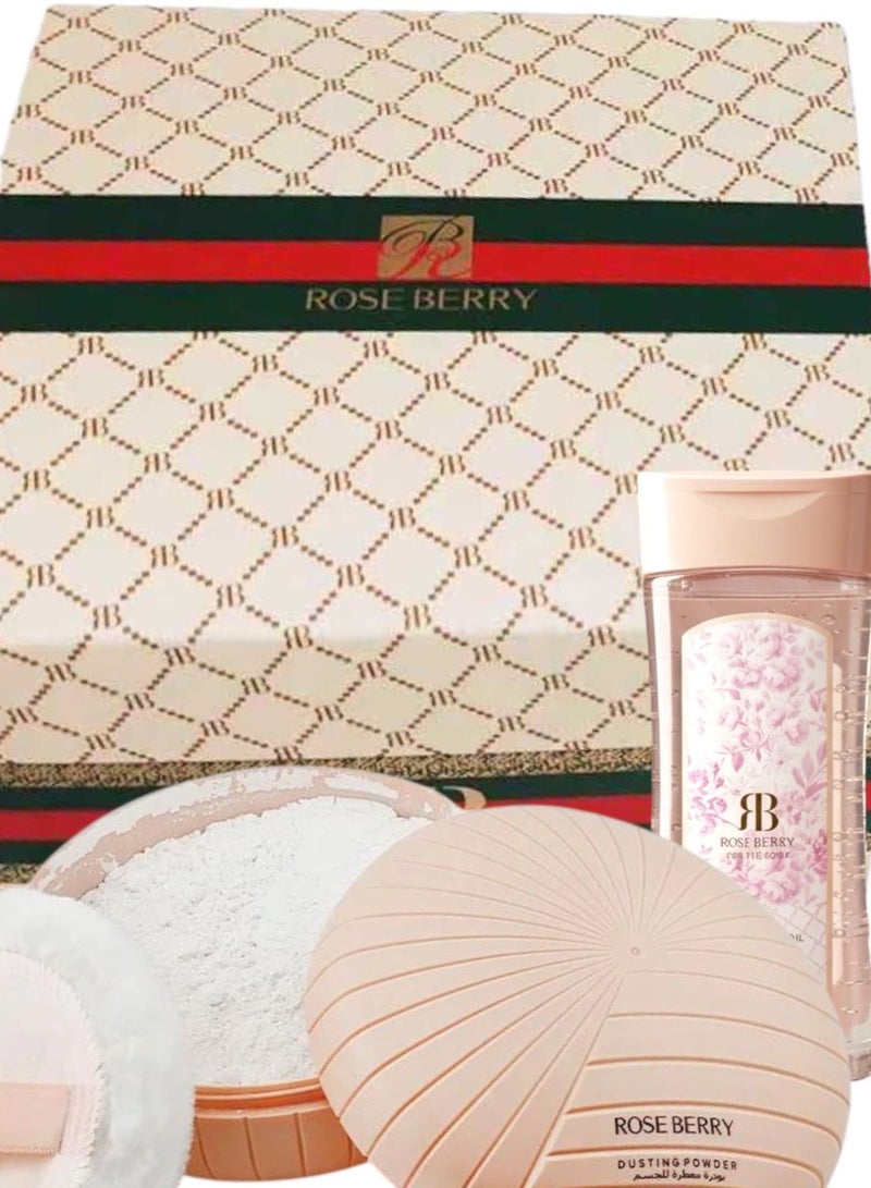 روز بيري بودرة معطرة ناعمة حريرية شفافة للجسم + زيت عطري مرن وشفاف - Image 1