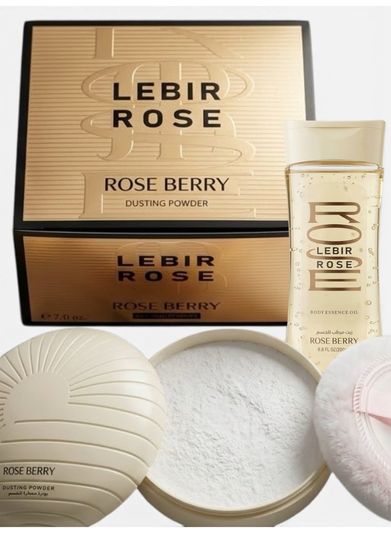 بودرة معطرة ناعمة حريرية شفافة للجسم + زيت عطري مرن وشفاف