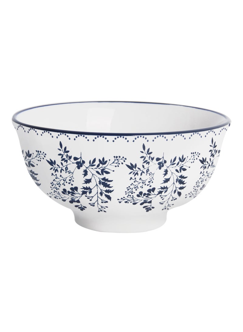 Shallow Rosy 18 Piece Porcelain Dinner Set, Serves 6 people, includes 6 x 10.5" Dinner Plates, 6 x 7.5" Salad plates, 6 x 5.5" bowls, Elegant Blue Modern Crockery - Image 4