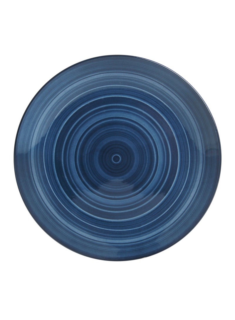 Shallow Rosy 18 Piece Porcelain Dinner Set, Serves 6 people, includes 6 x 10.5" Dinner Plates, 6 x 7.5" Salad plates, 6 x 5.5" bowls, Elegant Blue Modern Crockery - Image 3