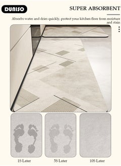 DUNISO 2 PCS  Kitchen Mats and Rugs Set , Non Slip Heavy Duty Standing Mat, Quick Dry Diatom Mud Floor Mat,  Extra Soft and Absorbent Floor Mats for  Kitchen, Bath, Office, Laundry(40*60cm+40*120cm)  - Image 2