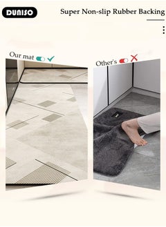 DUNISO 2 PCS  Kitchen Mats and Rugs Set , Non Slip Heavy Duty Standing Mat, Quick Dry Diatom Mud Floor Mat,  Extra Soft and Absorbent Floor Mats for  Kitchen, Bath, Office, Laundry(40*60cm+40*120cm)  - Image 3