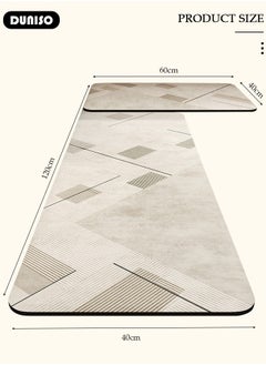 DUNISO 2 PCS  Kitchen Mats and Rugs Set , Non Slip Heavy Duty Standing Mat, Quick Dry Diatom Mud Floor Mat,  Extra Soft and Absorbent Floor Mats for  Kitchen, Bath, Office, Laundry(40*60cm+40*120cm)  - Image 4