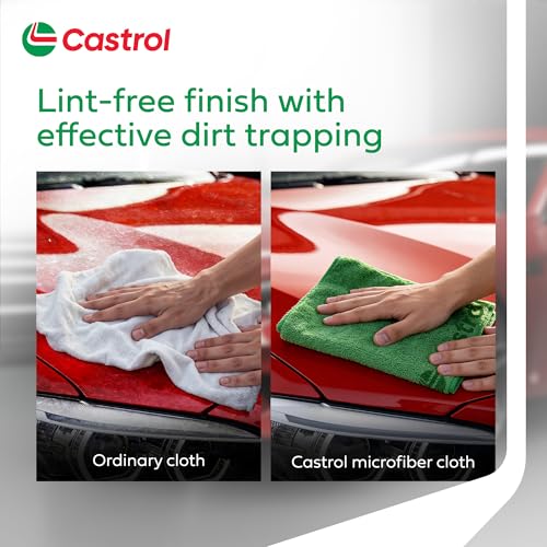 Castrol Microfibre Cloth for Cleaning | 400 GSM Thick Lint & Streak-Free Multipurpose and Reusable Cloth | High Water Absorption and Retention for Effortless Cleaning (Pack of 1, 40x40cm) - Image 4