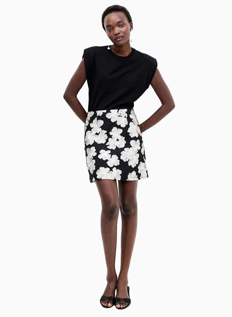 French Connection Lora Poly Jacquard Mini Skirt