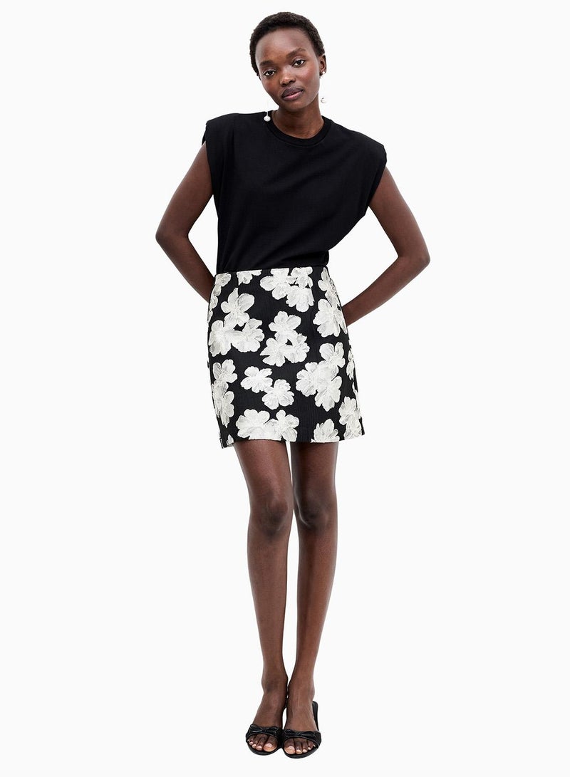 فرنش كونكشن تنورة لورا بولي جاكار قصيرة - Image 1