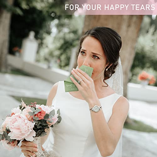 Sumind 100 Pcs Sage Green Wedding Napkins - Thank You 2 Ply Disposable Dinner and Cocktail Beverage Napkins for Newlyweds Receiving Family Friends at Dinner Party - Image 2