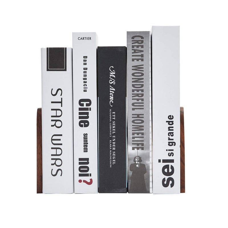 Pandapark Wood,Non-Skid Bookend for Shelves,Heavy Duty,Book Stand for CDs,1 Pair - Image 4