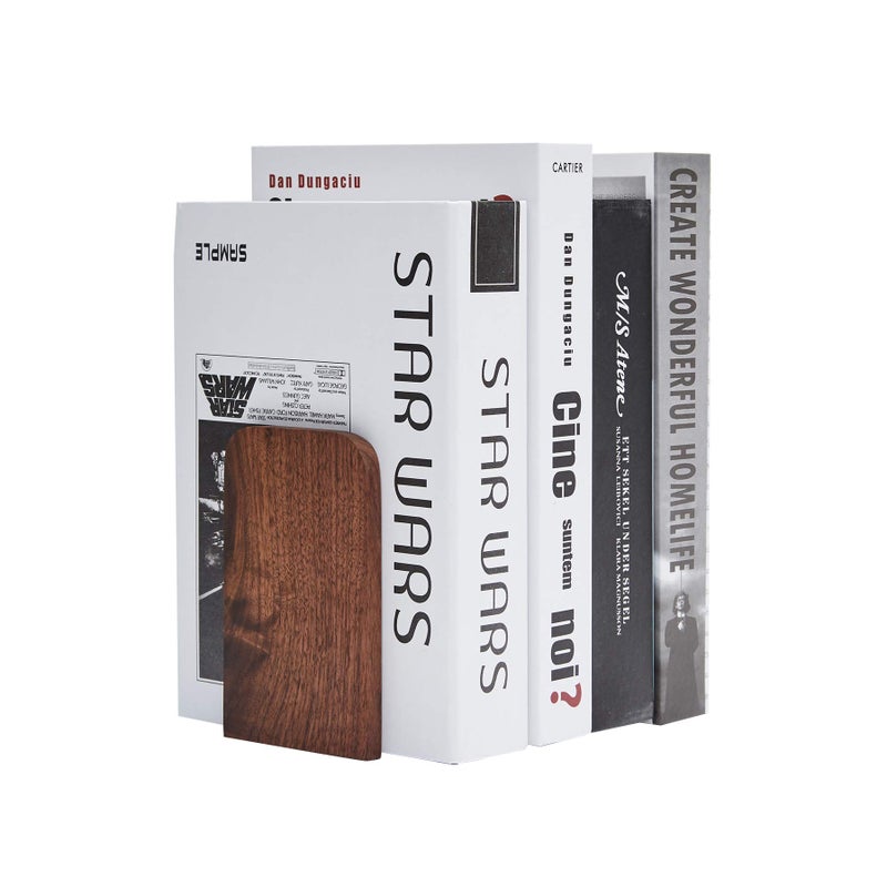 Pandapark Wood,Non-Skid Bookend for Shelves,Heavy Duty,Book Stand for CDs,1 Pair - Image 3