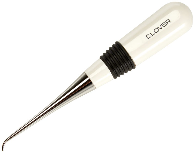 Clover 4880 Curved Awl for SewingWhiteSilver
