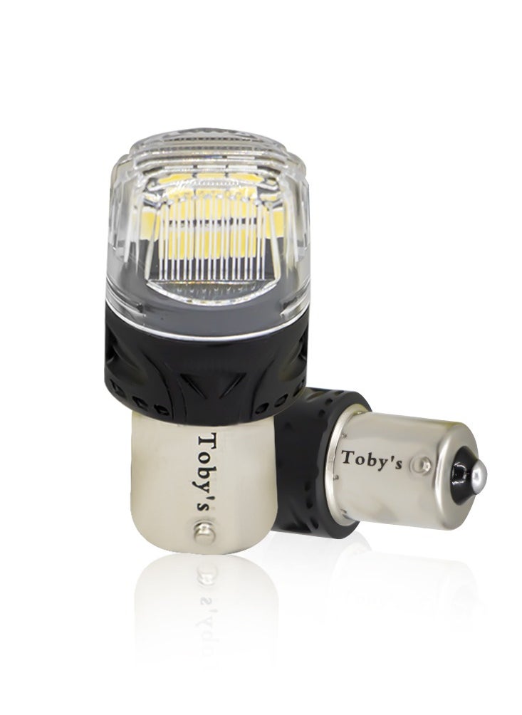 Toby's Toby's Super Bright Power T20 4218 16SMD LED Bulbs with 2835 Chip replacement for Back Up Reverse Brake Lights (White)  - Image 1