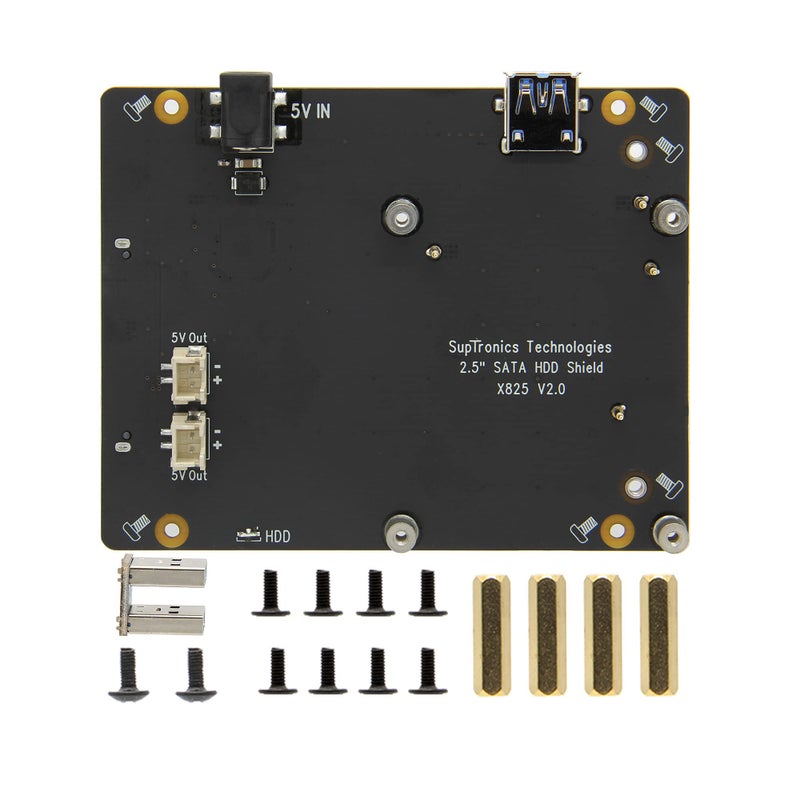 Geekworm for Raspberry Pi 4 SATA Storage, X825 V2.0 2.5 inch SATA HDD/SSD Expansion Board UASP Supported Compatible with Raspberry Pi 4 Model B 1GB/2GB/4GB/8GB Only(Not Include Raspberry Pi) - Image 1
