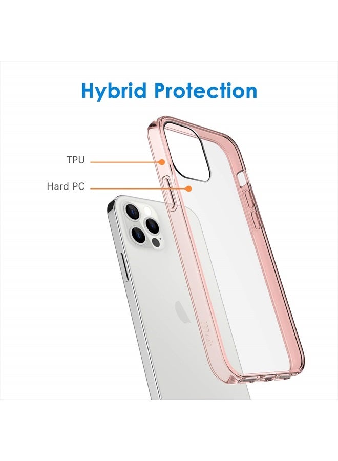 Jetech Case for iPhone 12/12 Pro 6.1-Inch, Non-Yellowing Shockproof Phone Bumper Cover, Anti-Scratch Clear Back (Rose Gold) - Image 3