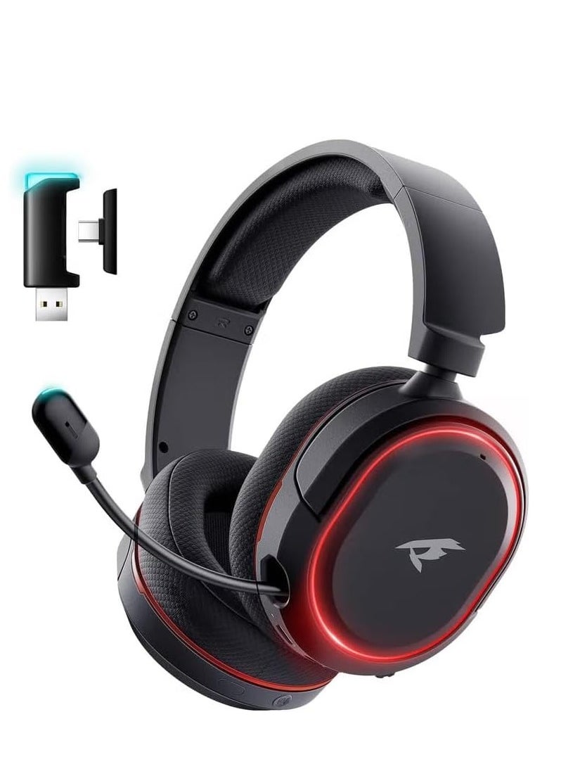 Picun Wireless Gaming Headset, 7.1 Surround Sound,2.4GHz USB Gaming Headphones Bluetooth ENC Noise Canceling Mic, Bluetooth Headset for PC PS5 PS4 Mac Switch  - Image 1