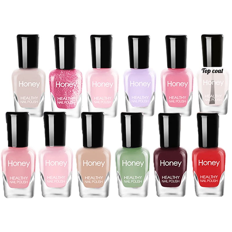 Tophany NonToxic Easy Peel Off Fast Dry Nail Polish Set  EcoFriendly  Organic WaterBased for Women Teens Kids 12 Bottles