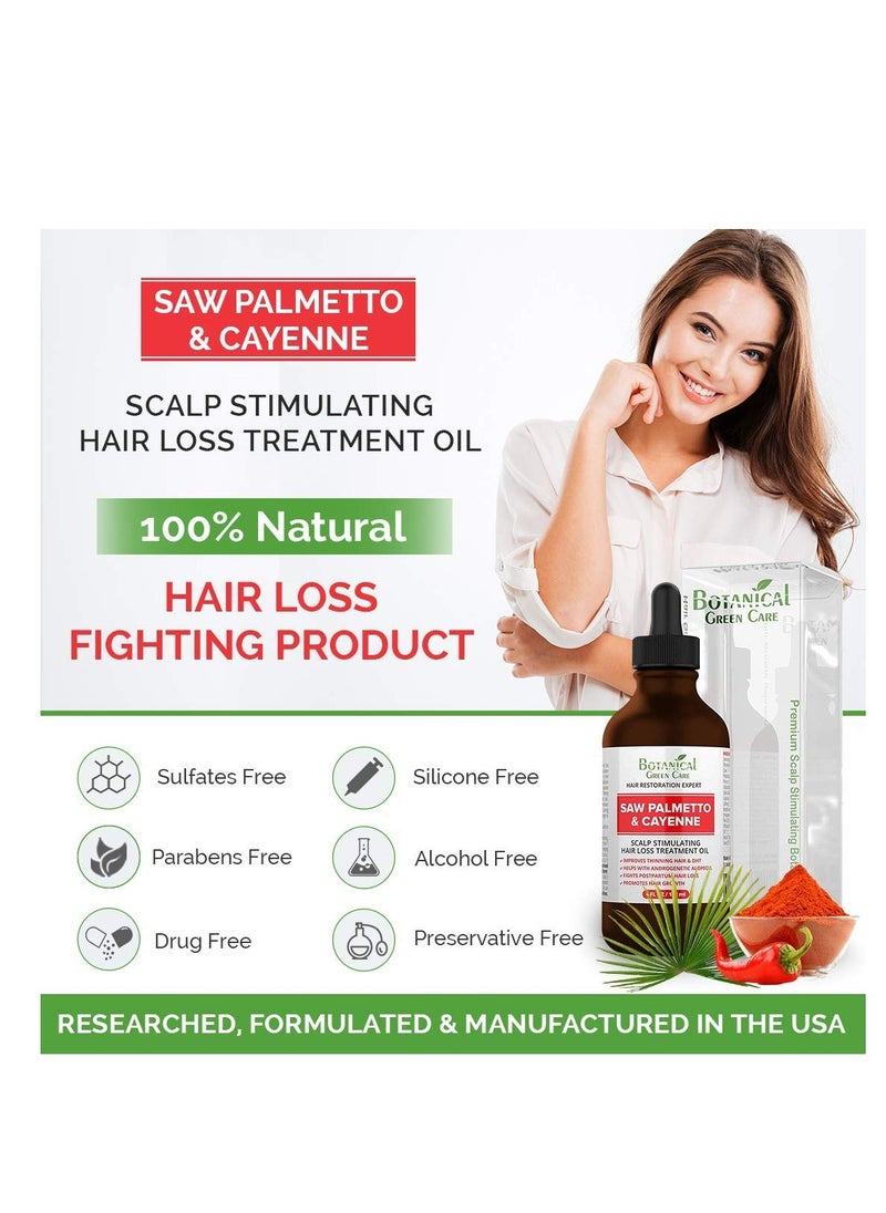 botanical green care - Saw Palmetto and Cayenne Scalp Oil For Hair Growth, Hair Loss Serum - Image 1