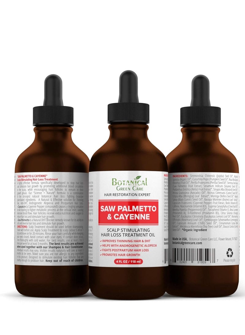 botanical green care - Saw Palmetto and Cayenne Scalp Oil For Hair Growth, Hair Loss Serum - Image 1