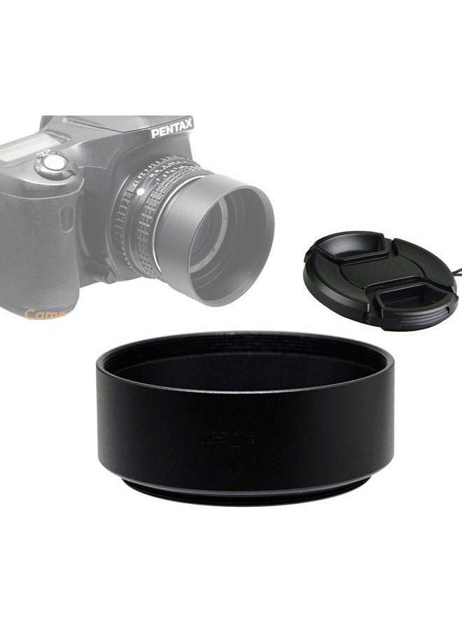 Fotasy Metal 49mm Lens Hood, 49 mm Hood Shade, Compatible with Standard Prime Lense with 49mm Filter Thread Diameter, Screw-in, with 58mm Lens Cap - Image 1