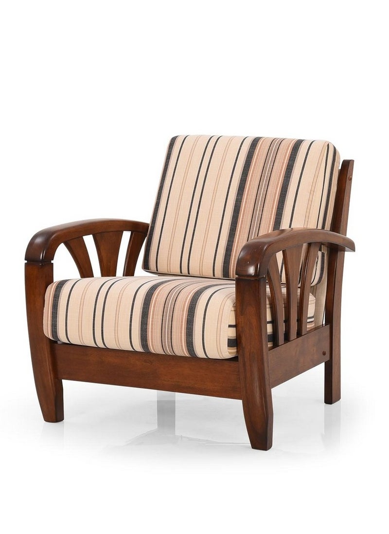 ROYALOAK Royaloak Atlanta Wooden Single Seater Sofa | Solid Wood | Washable & Removable Cushion Covers | Pocket Spring for Extra Comfort | Elegant Design |Durable & Long Lasting  - Image 1