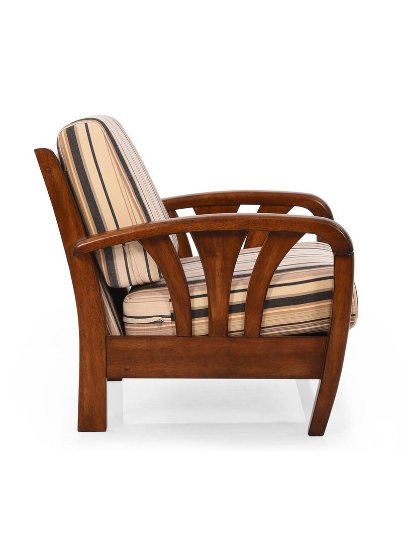 ROYALOAK Royaloak Atlanta Wooden Single Seater Sofa | Solid Wood | Washable & Removable Cushion Covers | Pocket Spring for Extra Comfort | Elegant Design |Durable & Long Lasting  - Image 4