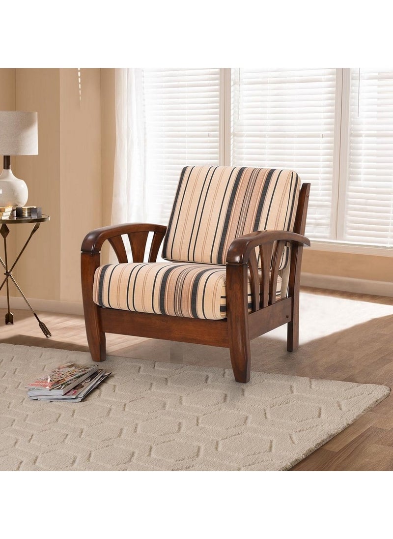 ROYALOAK Royaloak Atlanta Wooden Single Seater Sofa | Solid Wood | Washable & Removable Cushion Covers | Pocket Spring for Extra Comfort | Elegant Design |Durable & Long Lasting  - Image 2