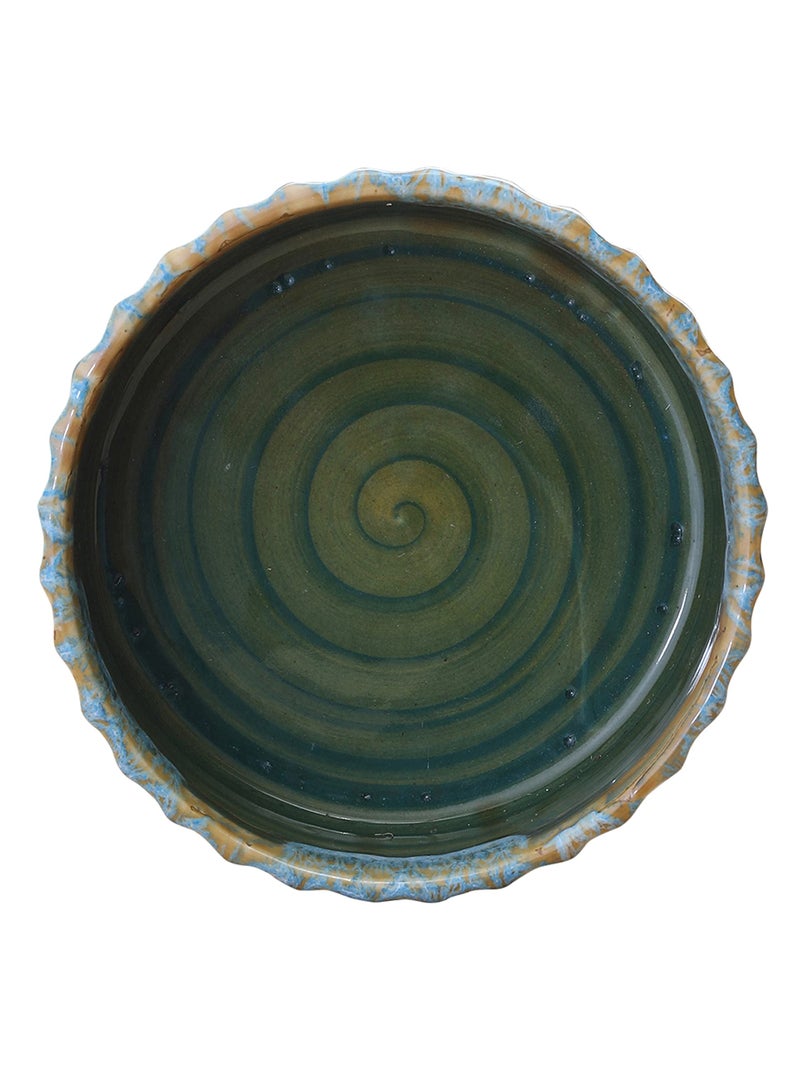 Miah Decor MDCF-71 Egronomic Crafted Pie Plates-Set of 3 : Spring Green & Brown Color - Image 4