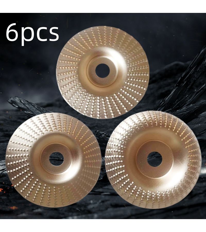 6Pcs Wood Carving Disc Set Sanding Polishing Wheels with 5/8 Inch Mandrel for Angle Grinder - Image 1