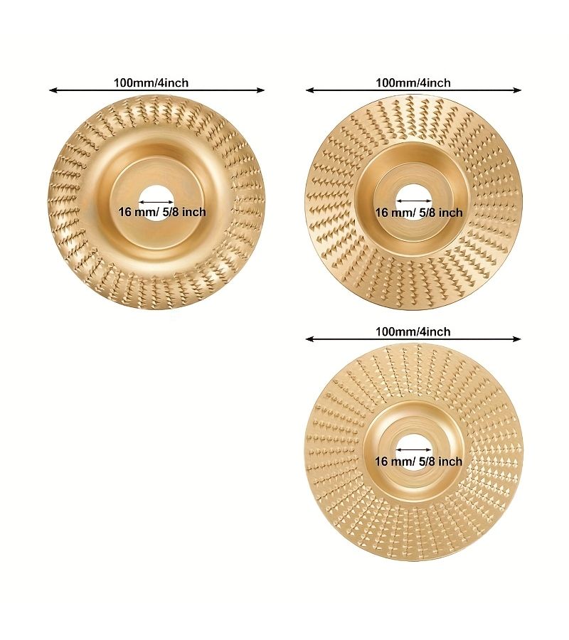 6Pcs Wood Carving Disc Set Sanding Polishing Wheels with 5/8 Inch Mandrel for Angle Grinder - Image 2