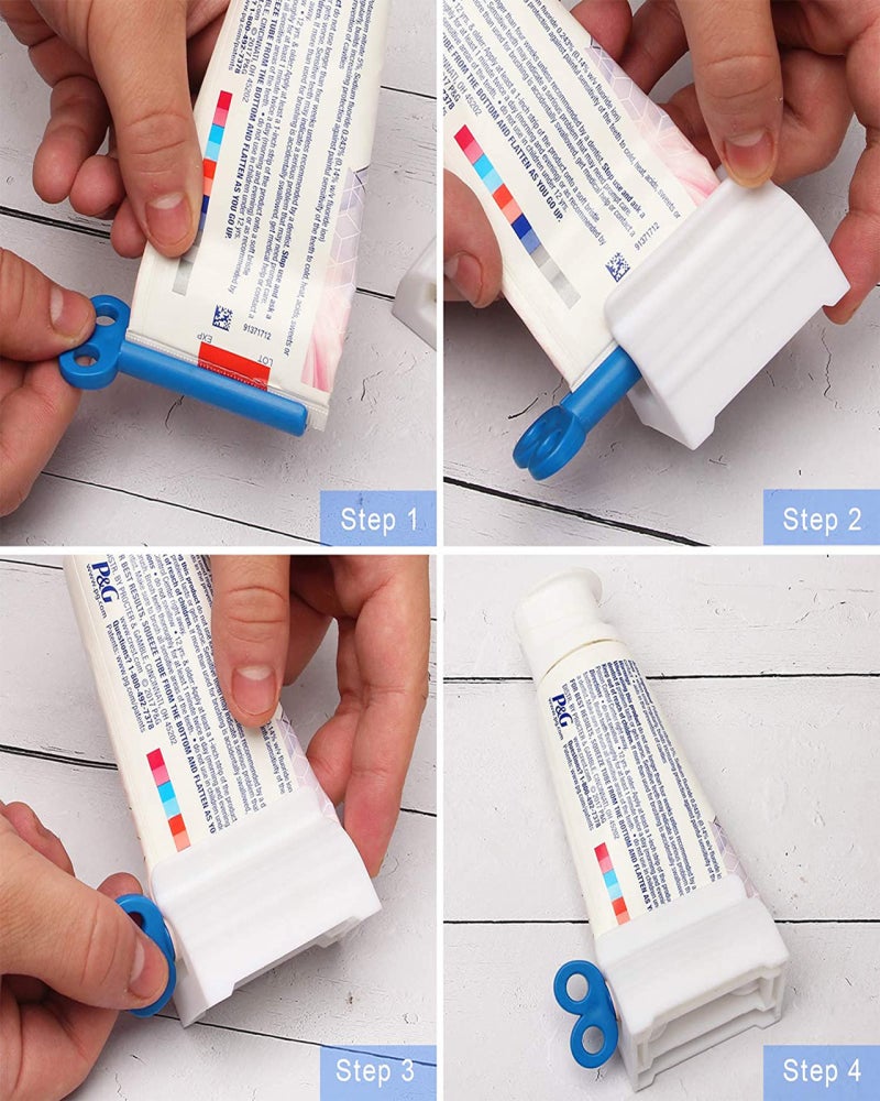 Tube Toothpaste Squeezer 3 Pack Blue Plastic - Saves 30 Percent Waste ABS Quality Toothpaste Holder for Tubes Up to 2 Inches Wide - Image 3