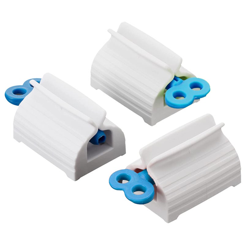 Tube Toothpaste Squeezer 3 Pack Blue Plastic - Saves 30 Percent Waste ABS Quality Toothpaste Holder for Tubes Up to 2 Inches Wide - Image 1