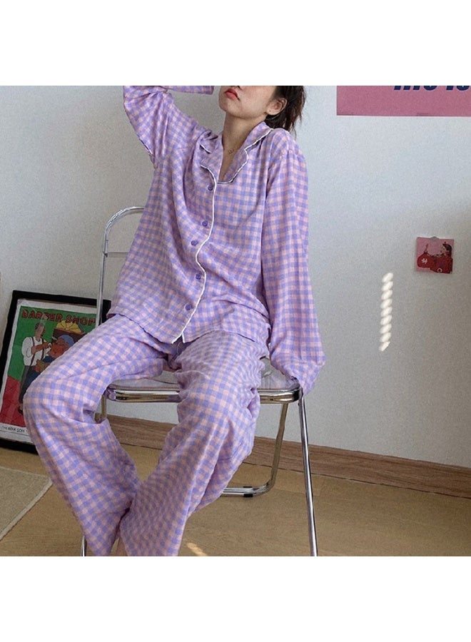 Beauenty Women's Pajama Set (2 Pieces)  Lapel Button-Down Style  Soft Long-Sleeve Top + Pants  Loungewear Set  Girls' Home Wear Set  Small Fit – Recommend Ordering One Size Up - Image 2