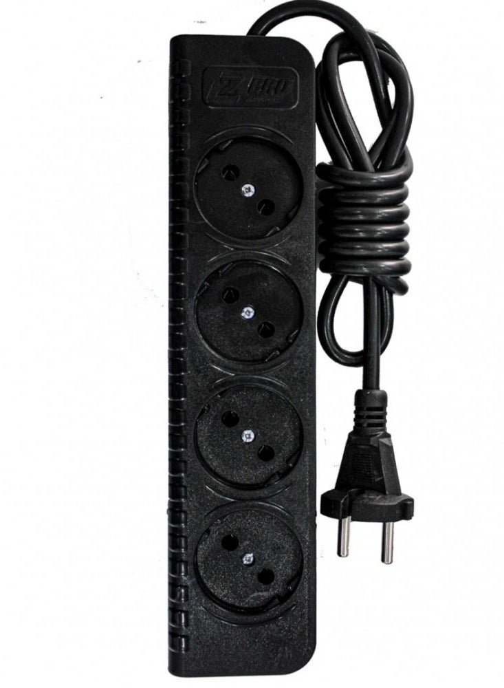 زيرو مشترك كهرباء زيرو 3 متر 4 منفذ Zr-10 أسود - Image 3